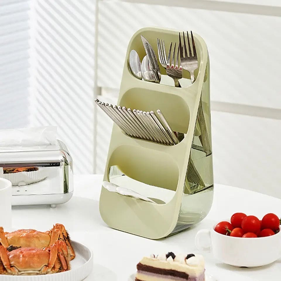 3 Layer Cutlery Organizer, Kitchen Utensils Separation Box, Multifunctional Transparent Chopstick Cage, Oblique Insertion Storage Rack, Tableware Drain Rack, Multipurpose Drawer Container Home Use 3 Layer Cutlery Organizer, Kitchen Utensils Separation Box, Multifunctional Transparent Chopstick Cage, Oblique Insertion Storage Rack, Tableware Drain Rack, Multipurpose Drawer Container Home Use